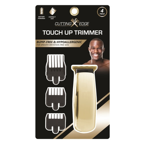 Hypoallergenic Battery-Powered T-Blade Beard Trimmer for Men with 3 Guide Combs, Gold
