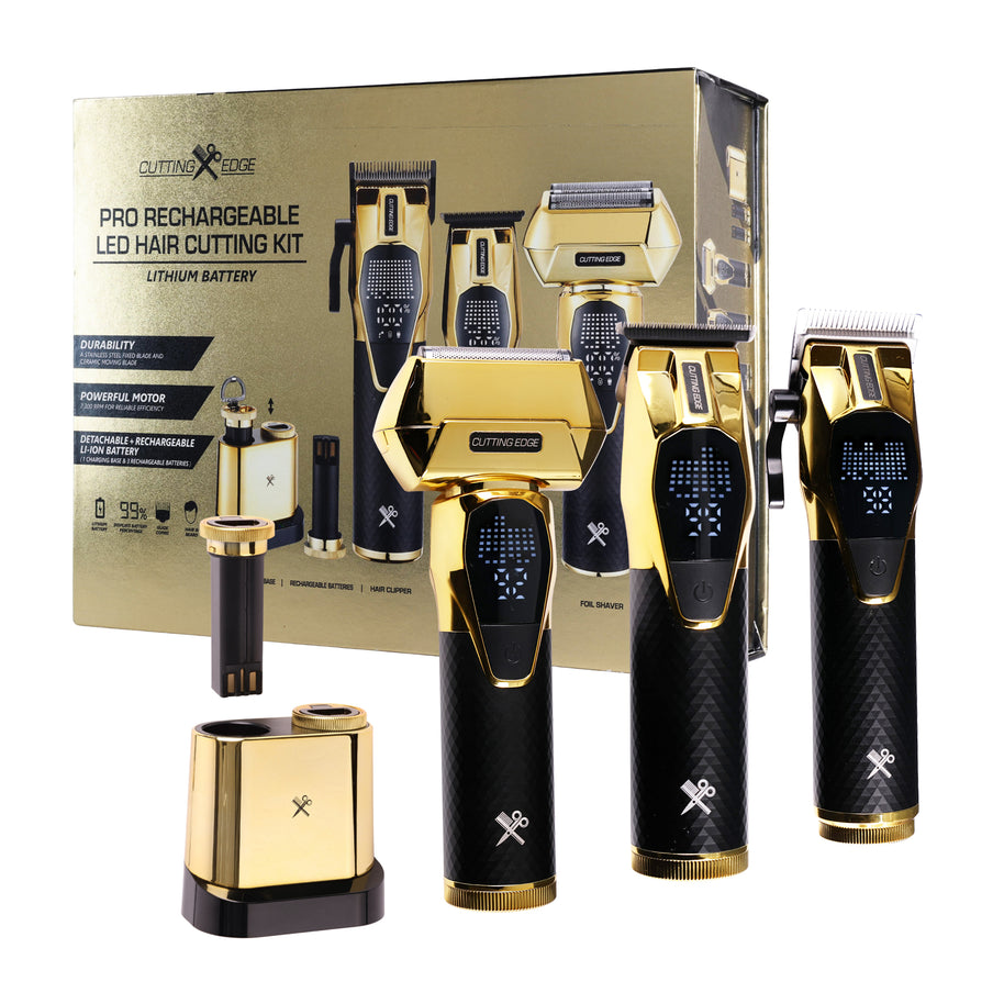 3-PIECE INTERCHANGEABLE BATTERY HAIR CUTTING KIT