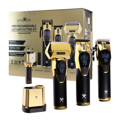 3-PIECE INTERCHANGEABLE BATTERY HAIR CUTTING KIT