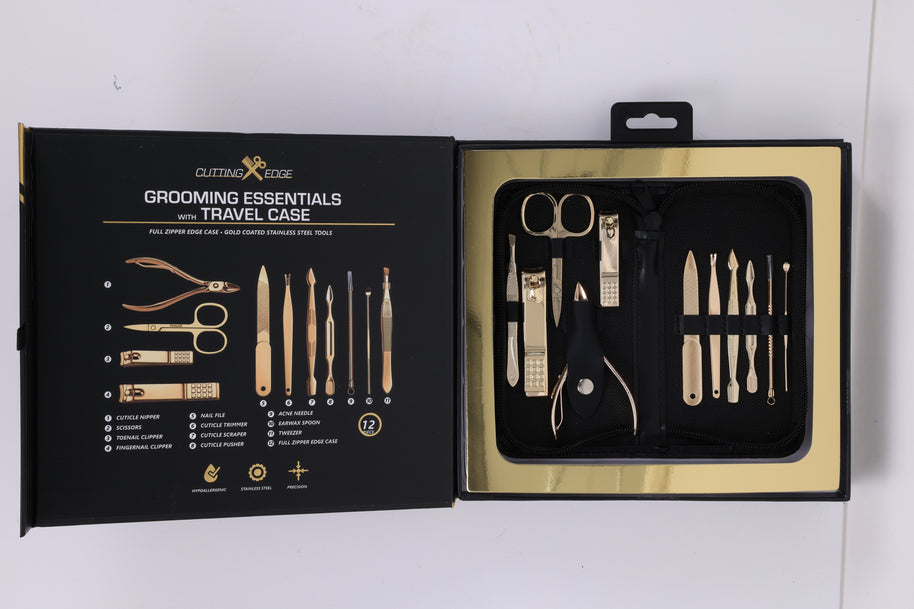 Ultimate Men’s Grooming 3-Piece Bundle: 12-in-1 Manicure Kit, T-Blade Trimmer & Nose Trimmer