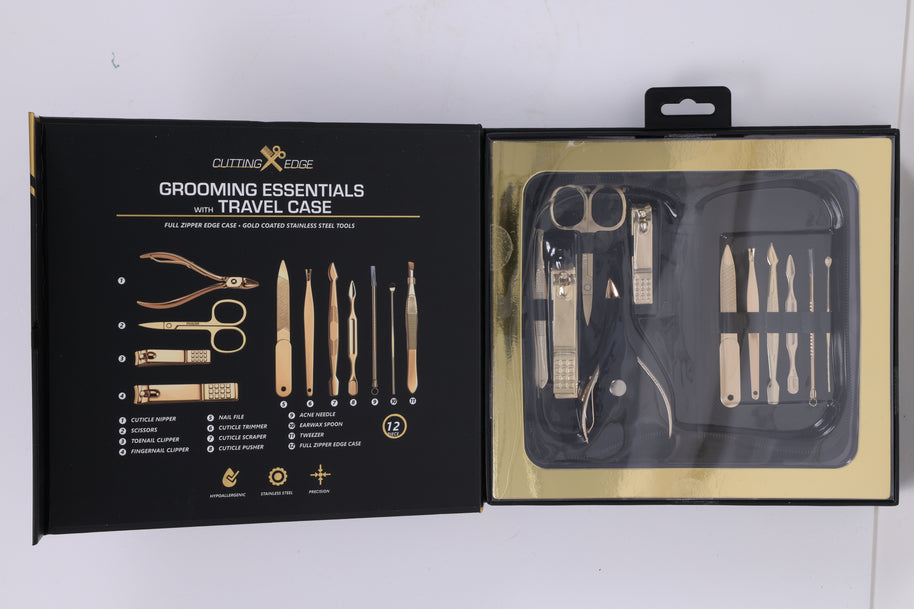 Ultimate Men’s Grooming 3-Piece Bundle: 12-in-1 Manicure Kit, T-Blade Trimmer & Nose Trimmer