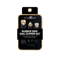 3-Piece Nail Clipper Set – Gold-Coated Stainless Steel with Non-Slip Rubber Grip & Tactical Storage Case