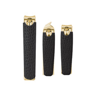 3-Piece Nail Clipper Set – Gold-Coated Stainless Steel with Non-Slip Rubber Grip & Tactical Storage Case