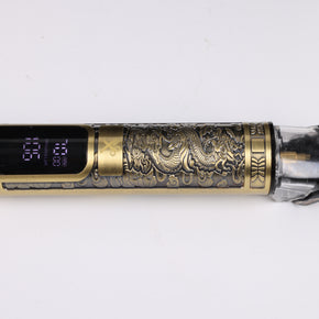 Kyoto Rechargeable LCD Trimmer – Professional Hair & Beard Detailer – 120 Minute Battery – Gold Dragon Embossed Metal Body