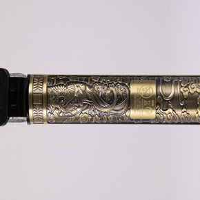 Kyoto Rechargeable LCD Trimmer – Professional Hair & Beard Detailer – 120 Minute Battery – Gold Dragon Embossed Metal Body