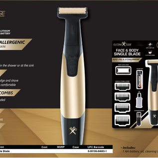 Face & Body Single Blade Trimmer – Wet/Dry Hybrid Shaver & Groomer with 5 Attachment Combs