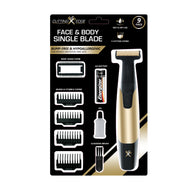 Face & Body Single Blade Trimmer – Wet/Dry Hybrid Shaver & Groomer with 5 Attachment Combs
