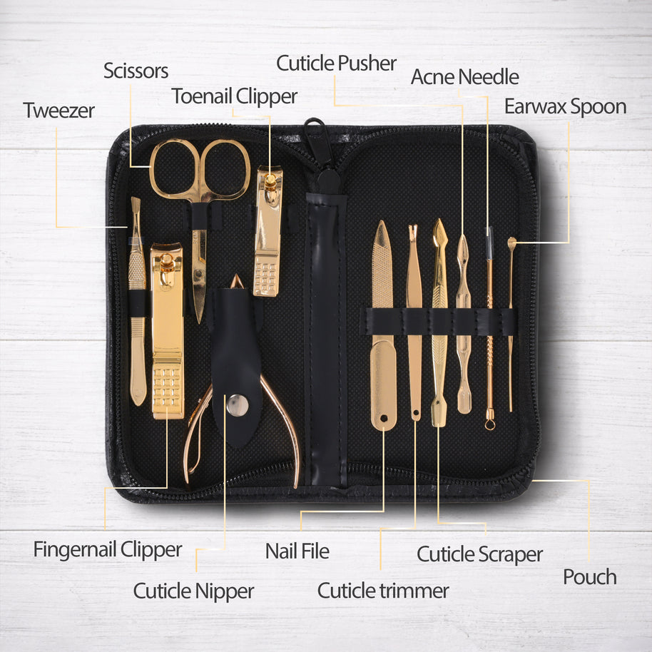 Ultimate Men’s Grooming 3-Piece Bundle: 12-in-1 Manicure Kit, T-Blade Trimmer & Nose Trimmer