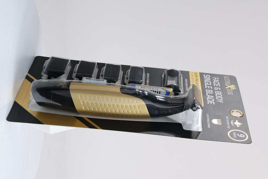 Face & Body Single Blade Trimmer – Wet/Dry Hybrid Shaver & Groomer with 5 Attachment Combs