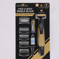 Face & Body Single Blade Trimmer – Wet/Dry Hybrid Shaver & Groomer with 5 Attachment Combs
