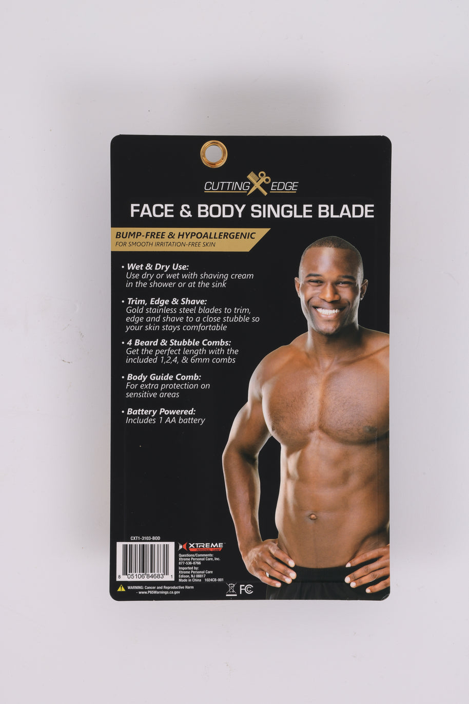Face & Body Single Blade Trimmer – Wet/Dry Hybrid Shaver & Groomer with 5 Attachment Combs