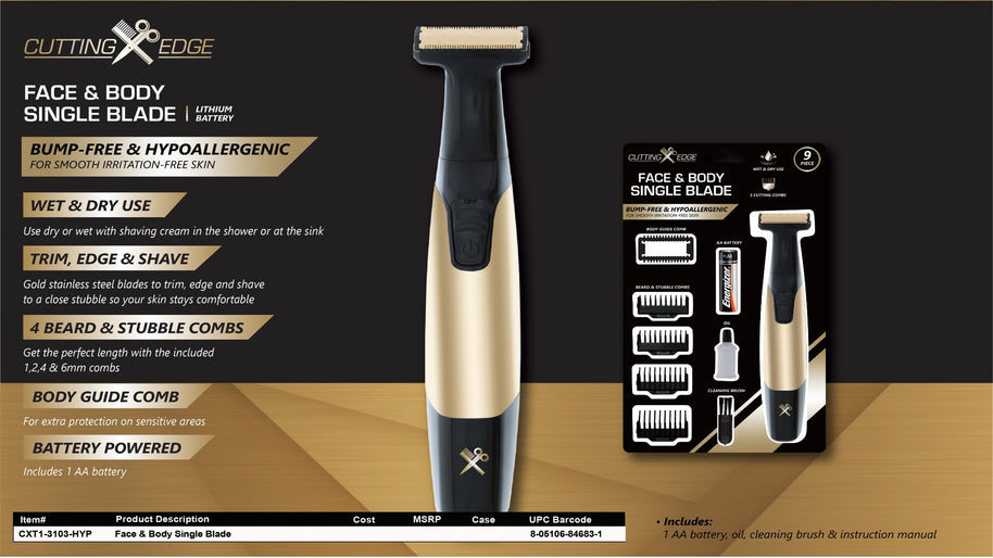 Precision Grooming Bundle: Hybrid Body Trimmer & Gold-Coated Nail Kit