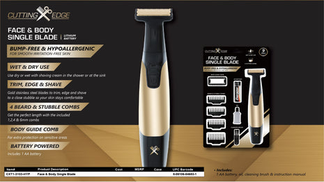 Precision Grooming Bundle: Hybrid Body Trimmer & Gold-Coated Nail Kit