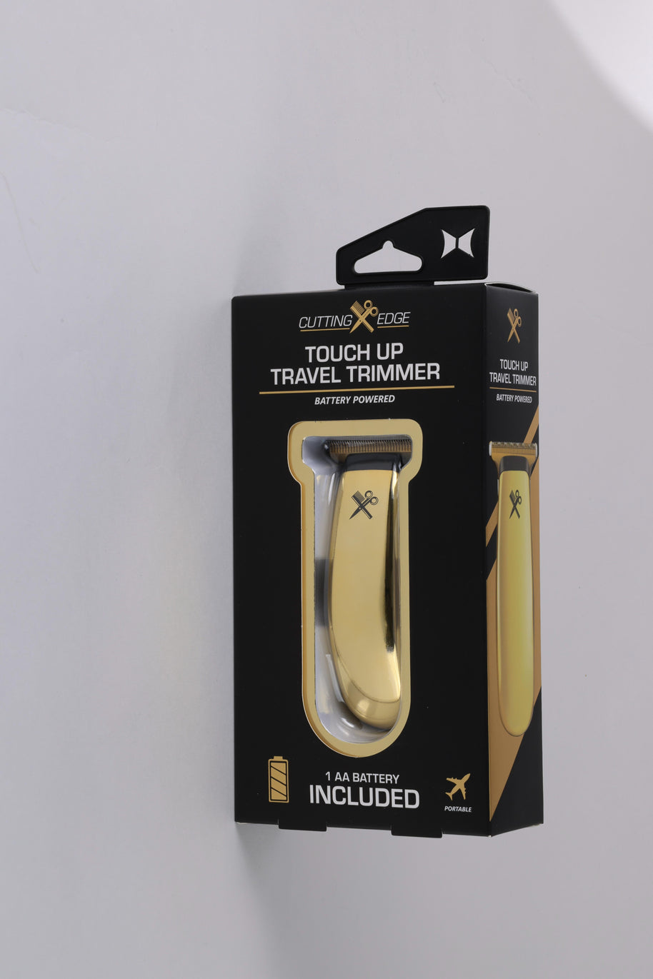 Hypoallergenic Battery-Powered T-Blade Beard Trimmer for Men with 3 Guide Combs, Gold