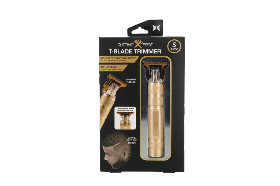 T-Blade Beard Trimmer for Men with Ergonomic Dragon Handle, Zero-Gapped, 4 Guide Combs