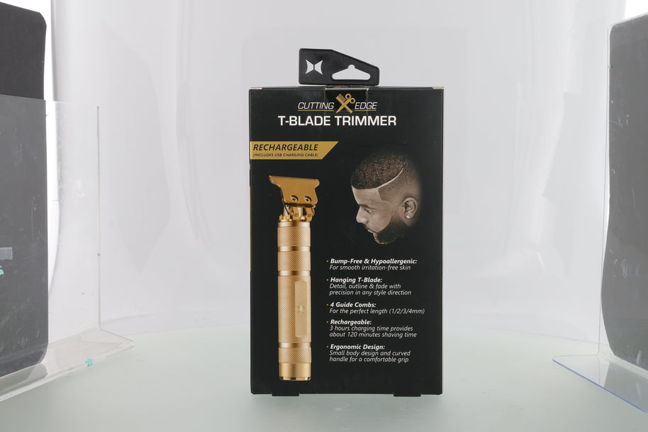 T-Blade Beard Trimmer for Men with Ergonomic Dragon Handle, Zero-Gapped, 4 Guide Combs