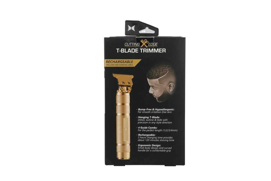 T-Blade Beard Trimmer for Men with Ergonomic Dragon Handle, Zero-Gapped, 4 Guide Combs