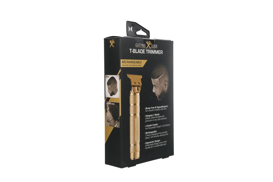 T-Blade Beard Trimmer for Men with Ergonomic Dragon Handle, Zero-Gapped, 4 Guide Combs
