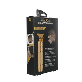 T-Blade Beard Trimmer for Men with Ergonomic Dragon Handle, Zero-Gapped, 4 Guide Combs