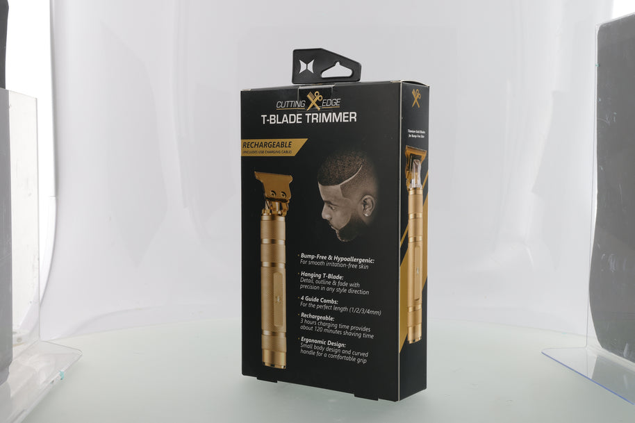 T-Blade Beard Trimmer for Men with Ergonomic Dragon Handle, Zero-Gapped, 4 Guide Combs