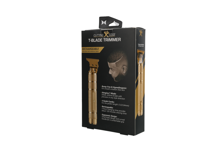 T-Blade Beard Trimmer for Men with Ergonomic Dragon Handle, Zero-Gapped, 4 Guide Combs