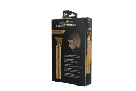 T-Blade Beard Trimmer for Men with Ergonomic Dragon Handle, Zero-Gapped, 4 Guide Combs
