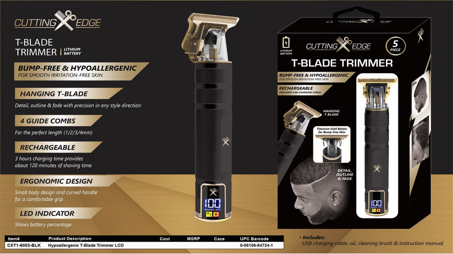 Elite Grooming Bundle: LCD T-Blade Trimmer & Kyoto Dual Gold Foil Shaver
