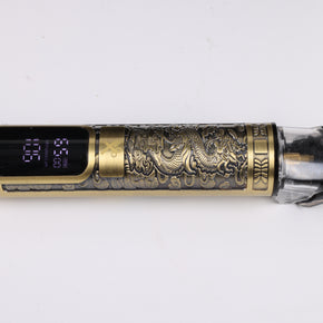 Kyoto Rechargeable LCD Trimmer – Professional Hair & Beard Detailer – 120 Minute Battery – Gold Dragon Embossed Metal Body
