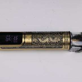 Kyoto Rechargeable LCD Trimmer – Professional Hair & Beard Detailer – 120 Minute Battery – Gold Dragon Embossed Metal Body