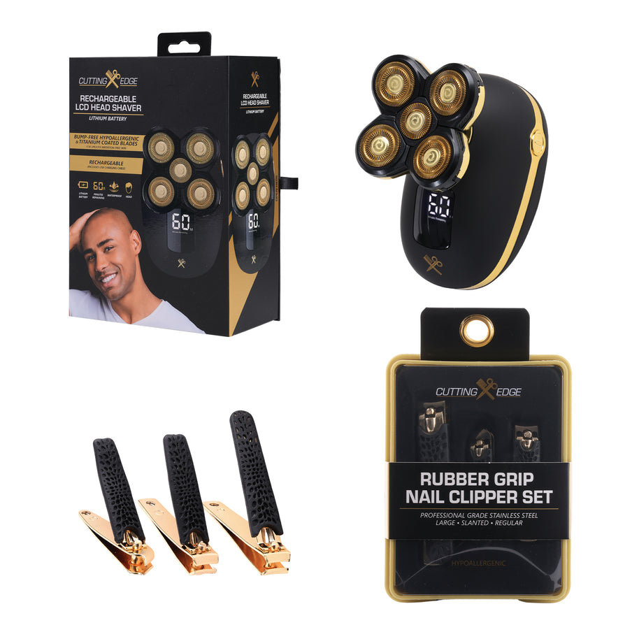 Precision Head Shaver & 3-Piece Nail Clipper Bundle