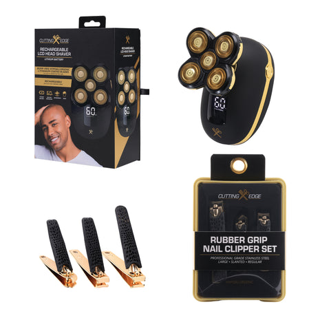 Precision Head Shaver & 3-Piece Nail Clipper Bundle