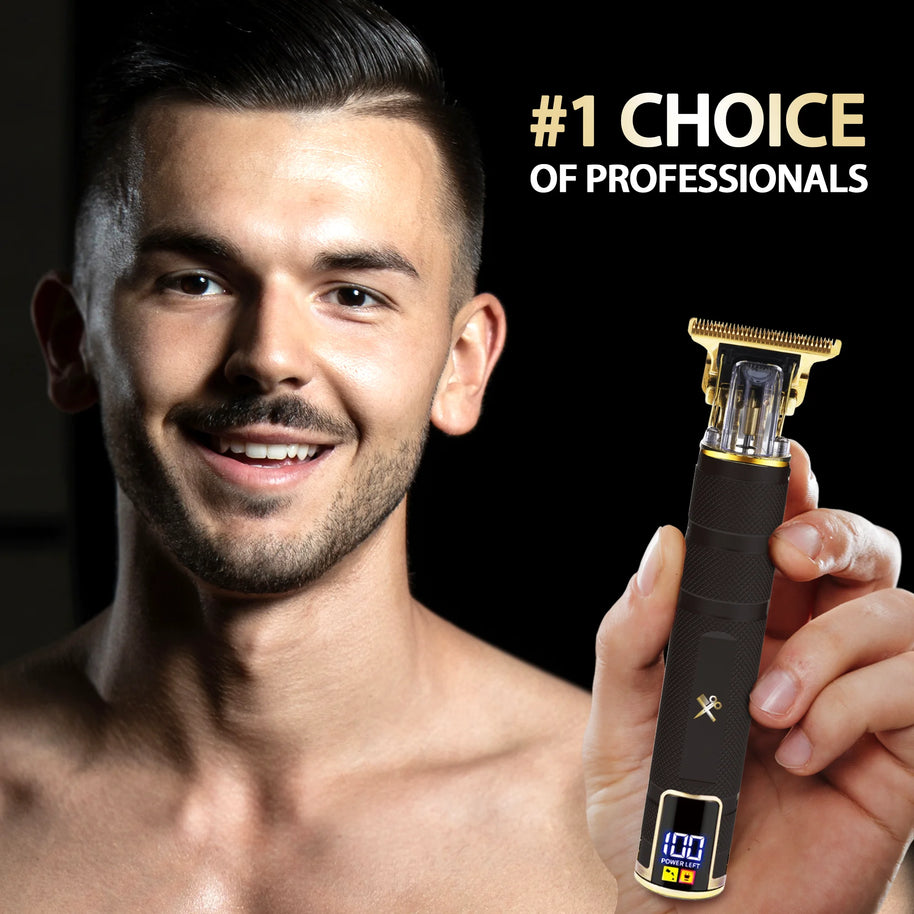 Elite Grooming Bundle: LCD T-Blade Trimmer & Kyoto Dual Gold Foil Shaver